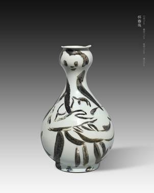 说明: 怀春鸟 青花瓷 口径7cm 腹径17cm 底径11cm 高32cm 2023 说明: 怀春鸟 青花瓷 口径7cm 腹径17cm 底径11cm 高32cm 2023